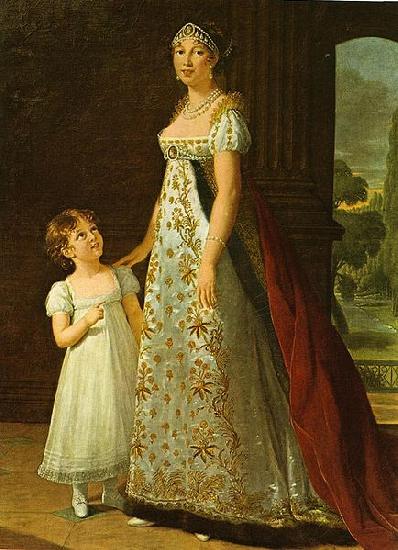 eisabeth Vige-Lebrun Portrait of Caroline Murat with her daughter oil painting picture
